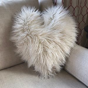 Fuzzy Heart Shaped Pillow